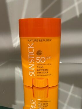 SPF 50+ Orange Sun Stick Nature Republic Fresh Powdery Sun Stick